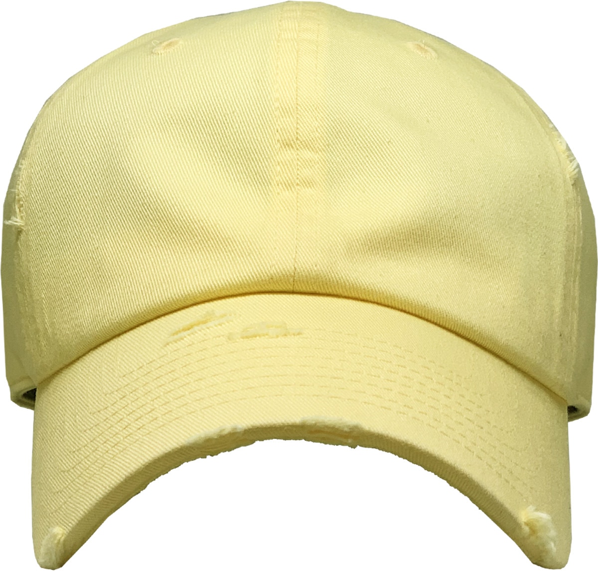 Vanilla Distressed Vintage Baseball Cap Front View